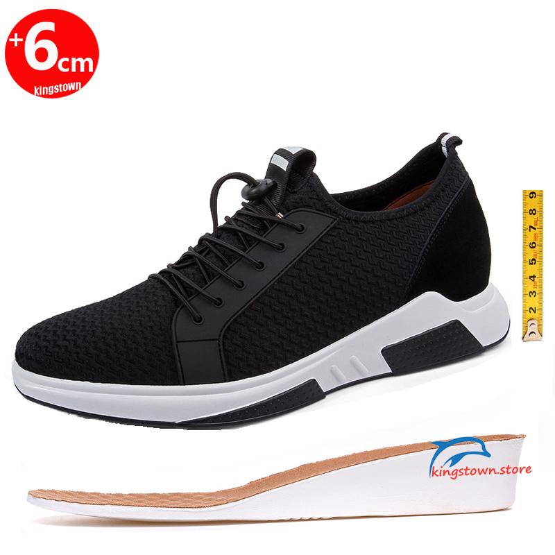 Спортивные мужские кроссовки для увеличения роста, стелька 6 см, мужская мода для отдыха, большие размеры 36-44