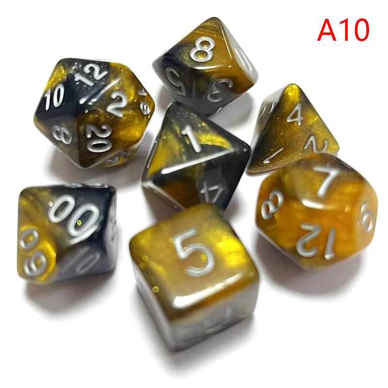 7 шт. набор игральных костей, портативные игрушки для взрослых и детей, многогранные кости D4, D6, D8, D10, D12, D20 для ролевых игр, настольная игра