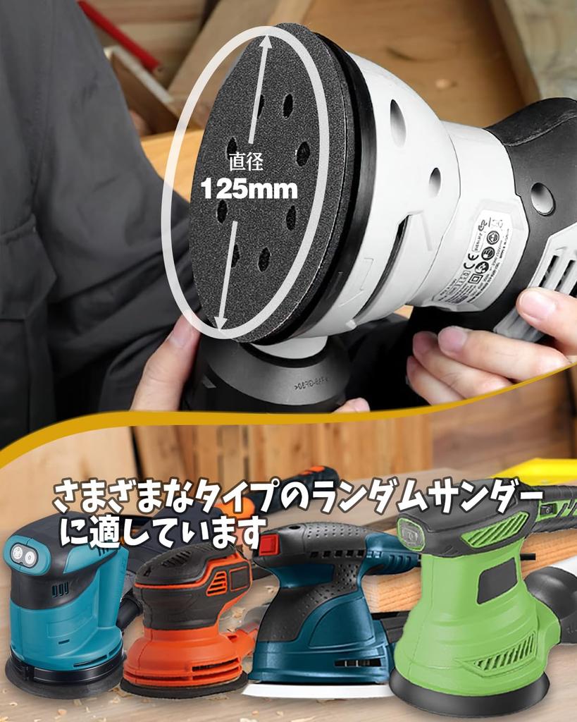 BODHTAT Disc 91 Waterproof Sandpaper 10 Sheets Each 1 Adapter for Electric Woodworking Metal Car Random Action Sanders Sandpaper, Sheets, 125mm,