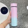 500ML Gradient Water Bottle Smart Insulation Cup Stainless Steel Thermal Cup Thermos for Travel Drinkware Car Cup Coffee Mug