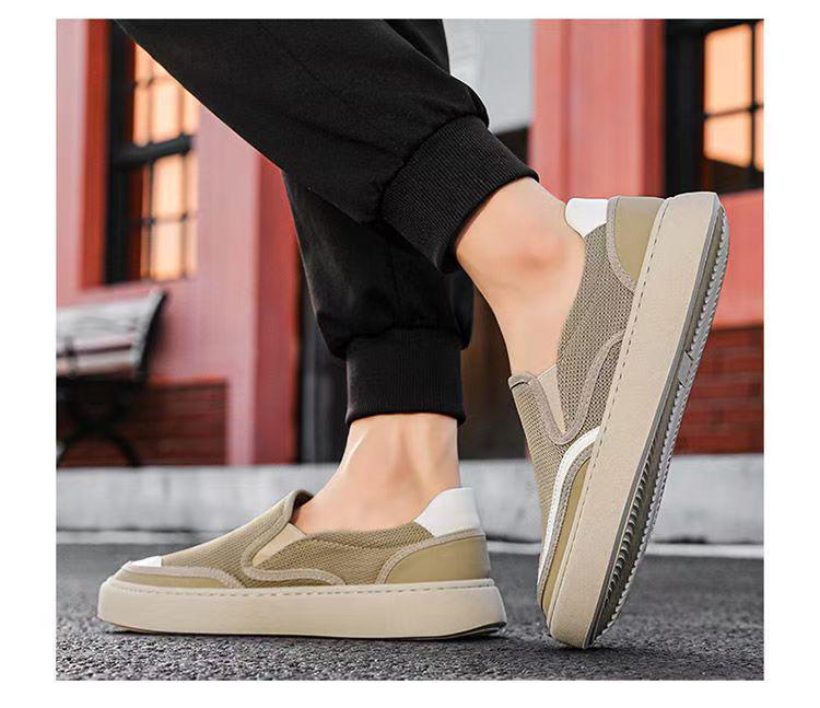 Мужские кроссовки из дышащей сетки Flyknit, без шнурков, для повседневной носки и занятий спортом
