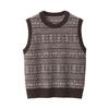 MUJI Andean Wool Jacquard Knit Size M Women's Vest, Brown, (BA1P3A4A)