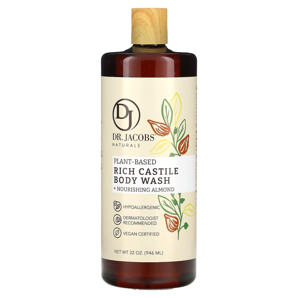 Dr. Jacobs Naturals Botanical Rich Castile Body Wash + Nourishing Almond, 32 Oz (946 Ml)