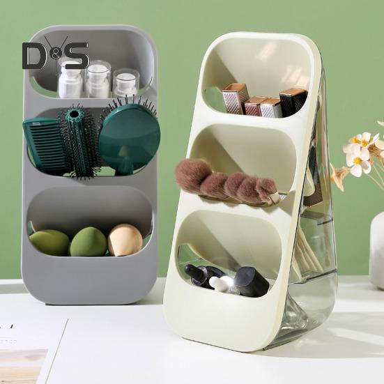 Многоуровневый органайзер для кистей для макияжа, настольный органайзер, большая вместимость, 3-слойный дизайн, органайзер для ванной комнаты