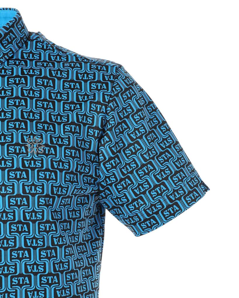 Andrews Short Sleeve Polo Shirt Wave Pattern with Golf L St. Men's (New Mesh) / / 042-5160557 110_Blue