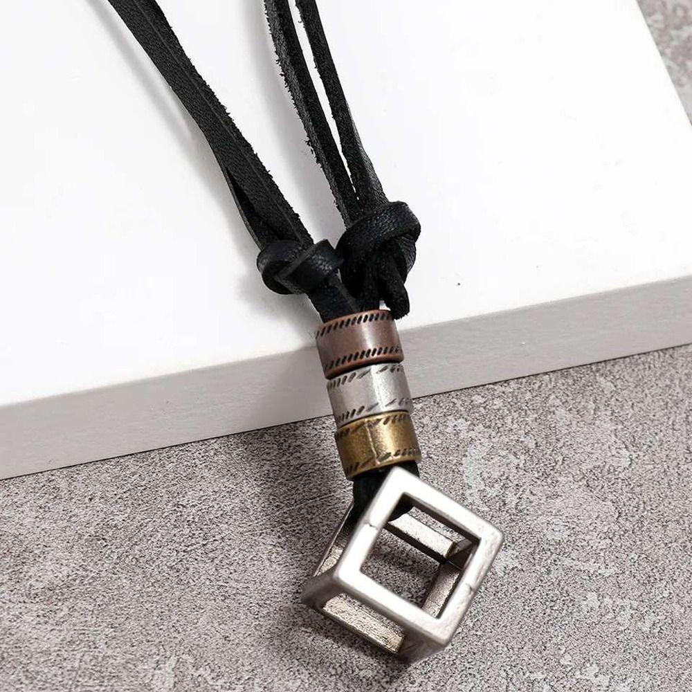 Zinc Zinc Alloy Simple Clavicle Chain Ins Style Necklace Fashion Jewelry Men Leather Necklace Sweater Chain