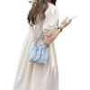 Square Pleated Versatile Small Bag for Women 2025 Spring Summer New Soft Handheld Casual Korean Style Shoulder Crossbody Bag Trendy