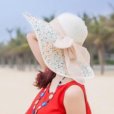 Соломенная шляпа женская летняя защита от солнца с очень широкими полями шляпа от солнца пляж морское побережье отпуск шляпа от солнца складная шляпа модная