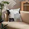 Black And White Plant Pattern Leaves Pillow Case Comfort Sofa Bed Silky Elegant Invisible Zipper Custom Decorative Cushion Cover