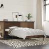 Bed Frame in Brown Oak Look 90 x 190 cm Wood Based Material & Metal