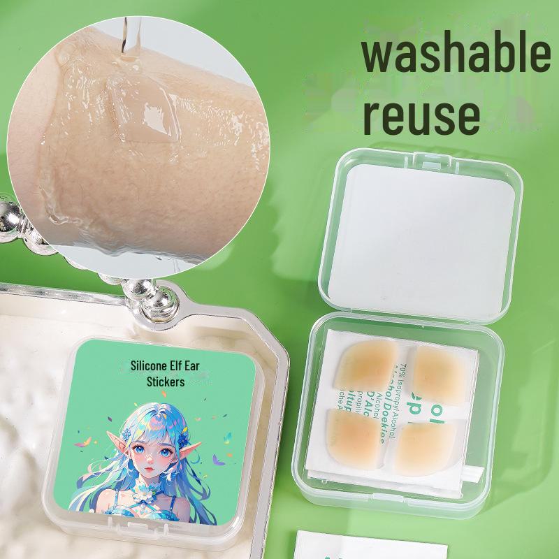 Invisible Matte Silicone Elf Ear Stickers with Support Keel
