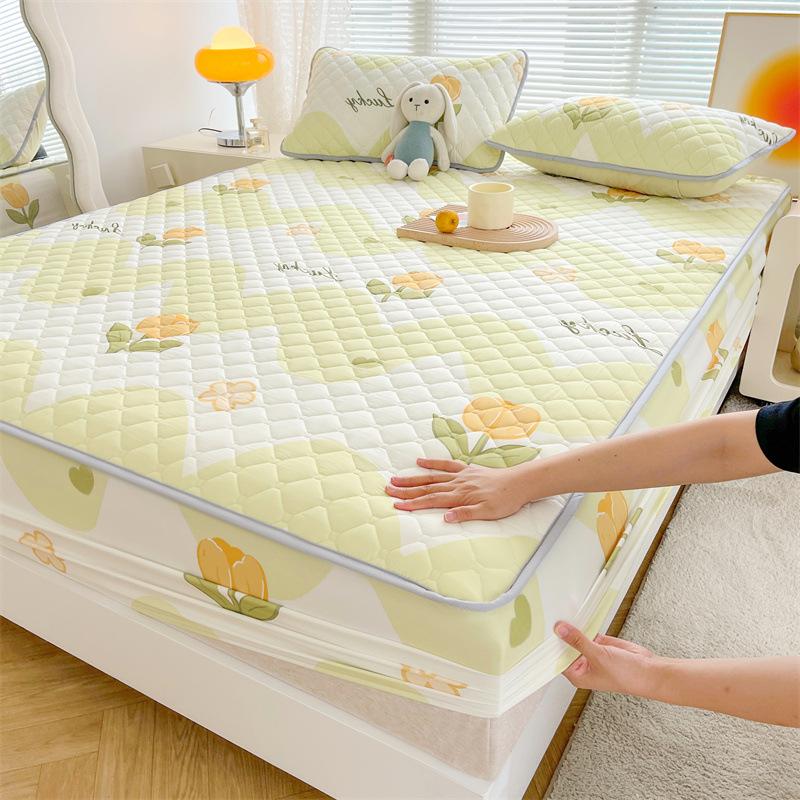 Антибактериальный комплект из трех предметов из хлопка и сэндвича. Утолщенное хлопковое покрывало, матрас с хлопковым нескользящим защитным чехлом Simmons.