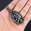 Кулон Древо Жизни из Обсидиана Снежинка, 925 Пробы Стерлинговое Серебро Драгоценный камень Ручная работа Изящный Ювелирный Кулон, Для Нее