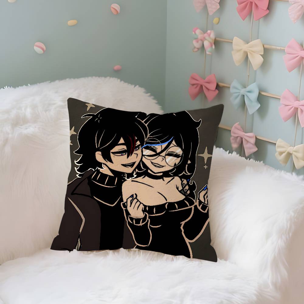 Плюшевая подушка с принтом на обе стороны «Гроб Энди и Лейли» Мягкая наволочка Домашние подарки