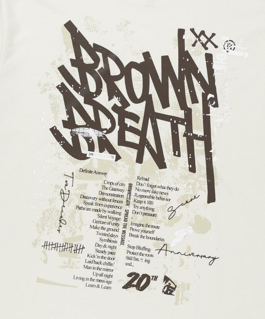 BROWNBREATH Футболка с биркой 20-летия - Слоновая кость