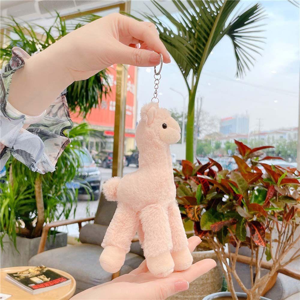 Decoration Handmade Key Trinket Alpaca Keychain Animal Keyring Sheep Key Ring Stuffed Toy Keychain