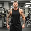 Men's Running Vests Plain Cotton Muscle Shirt Bodybuilding Stringer Tank Tops Fitness Sleeveless T-Shirts Y Back Gym Clothing