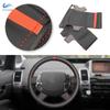 Car Accessories Steering Wheel Cover Leather Trim Black with Red Strip For Toyota Prius 20 XW20 2004 2005 2006 2007 2008
