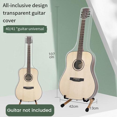 Roisin 1 Piece Guitar Dust Cover Transparent Translucent Dustproof Waterproof Acoustic Electric Guitar Cover Protective Storage Bag