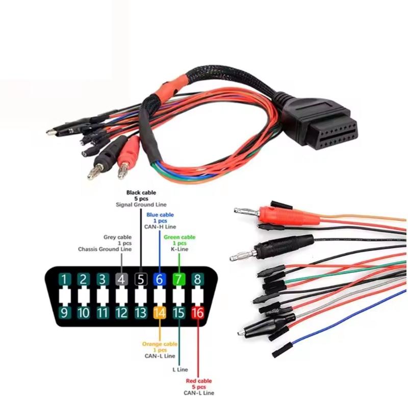 Pinout Cable for MPPS V13 V21 OBD OBD2 Diagnostic Adapter Triple Cores Cable Stable Performances