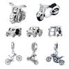 Cool Locomotive Series Diy Beaded Accessories, Sports Wind Motorcycle Truck S925 Silver Pendant