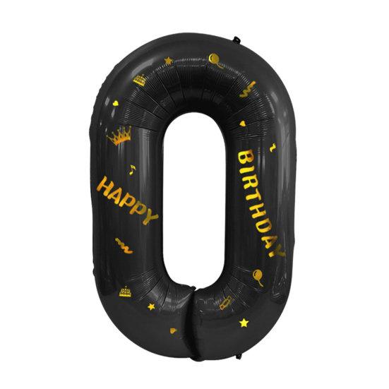 40-дюймовые большие черные воздушные шары с цифрами в виде короны и надувной соломой, товары для детского душа, свадьбы, дня рождения, вечеринки