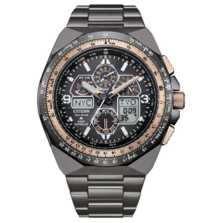 Citizen PROMASTER 200м Водонепроницаемые Радиоуправляемые Кварцевые Часы с Браслетом из Нержавеющей Стали JY8146-54E