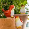 4 Pcs Bird Shaped Self-Watering Spikes Terracotta Clay Plant Watering Globes Planter Pot Insert Automatic Waterer for Garden Balcony