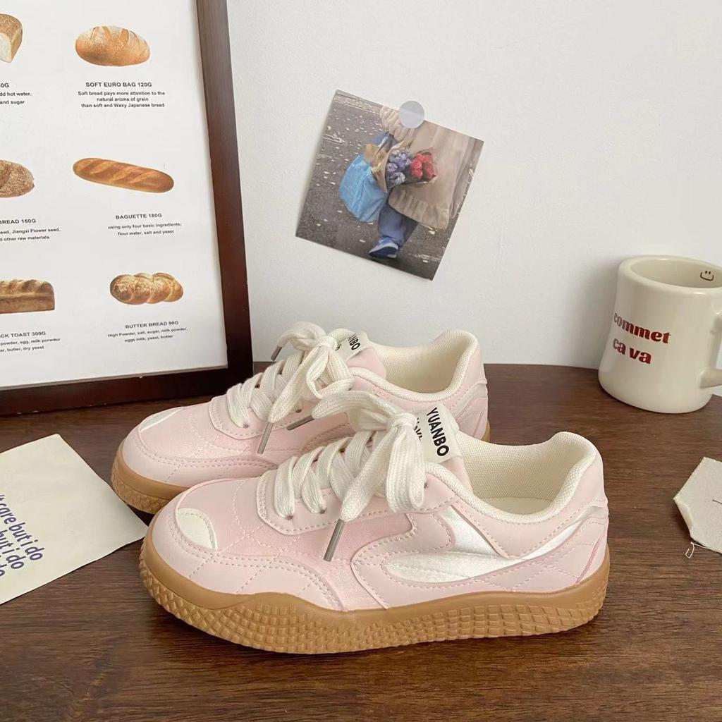 Campus Leather Surface Board Shoes Women's Moral Training 2025 New Chic Niche Design Sports and Leisure Students White Shoes