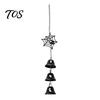 Three Dimensional Spider Decor Halloween Web Wind Chime, Metal Hanging Ornament with 3D Front Porch Horror Accents Decor, Weather-Resistant