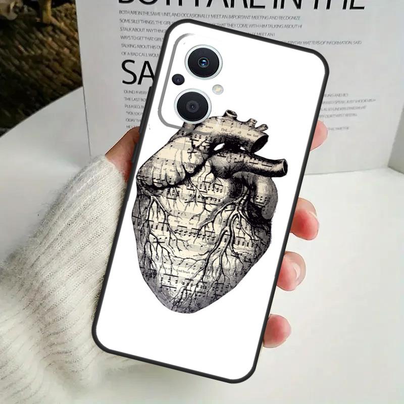 Anatomical Heart Anatomy Case For OPPO Reno 11F 10 Pro 4 5 6 7 8 Lite 4Z 5Z 8T OPPO Find X6 X5 Pro X2 X3 Neo Cover