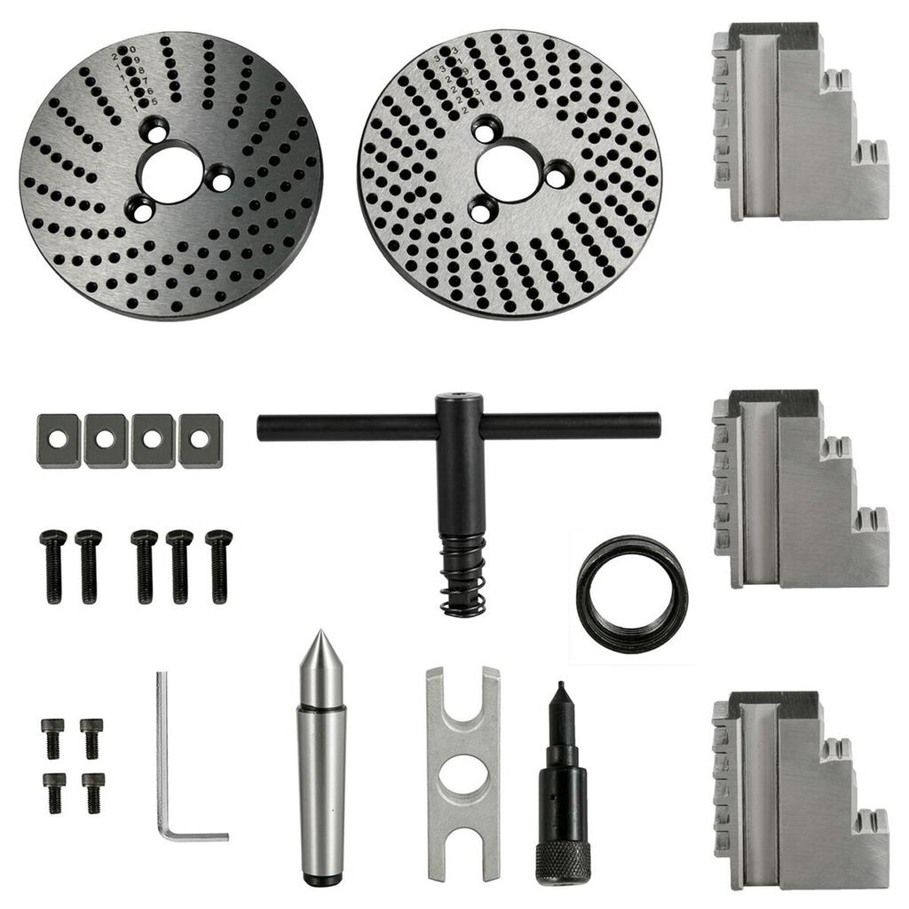 Dividing Head 4 Inch Indexing Head Milling 100MM Semi-Universal Dividing Head 4 Inch 3 jaw Chuck Dividing Head Set with Index Plates and Tailstock for
