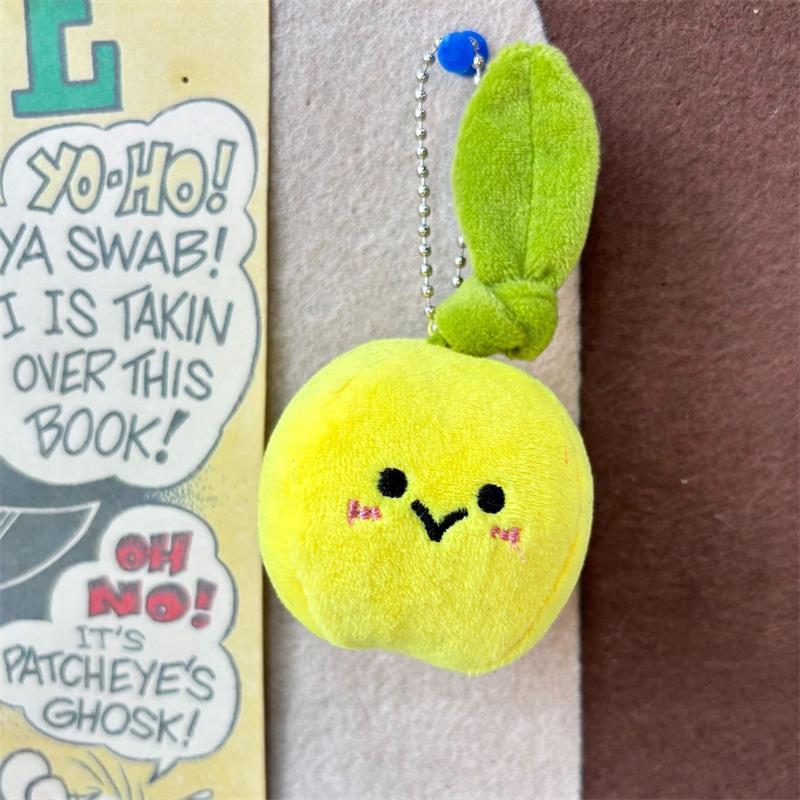 Милая Смешная Зеленый Лист Оранжевая Плюшевая Кукла Мягкая Игрушка Брелок Подвеска Шарм для Рюкзака Украшения для Подвешивания на Сумку Детская Тряпичная Кукла Подарки для Девочек