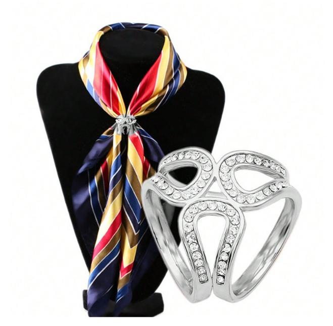 Пряжка для шелкового шарфа в форме креста, пряжка с узлом на подгибку