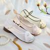 Mesh Jade Rhyme, New Low-heeled with Cheongsam Hanfu Shoes, Ethnic Style Single Shoes, Embroidered Shoes