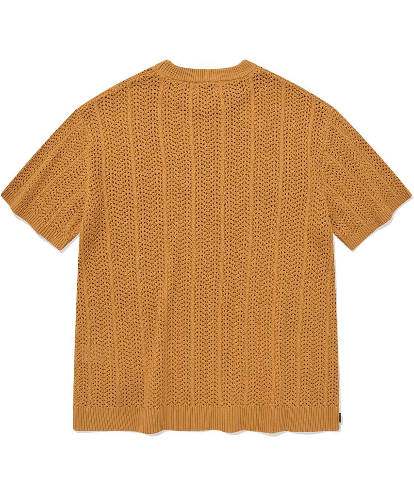 COVERNAT Cable Round Half Knit Orange