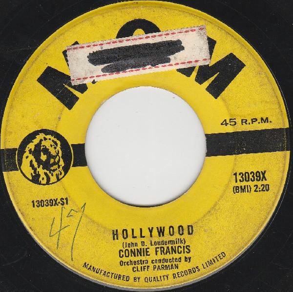 7-дюймовая пластинка CONNIE FRANCIS Hollywood Hes My Dreamboat 13039X MGM Records 1961 Канада Рок Б/у