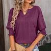 Однотонные повседневные свободные блузки для женщин, мода 2025 года, летние винтажные женские рубашки и блузки больших размеров, элегантные молодежные женские топы