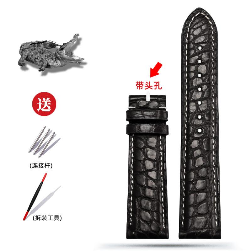 Унисекс Ремешок для часов из кожи крокодила для Tissot Longines Omega Без пряжки Браслет 16 мм 18 мм 20 мм 22 мм Черный Коричневый Синий Напульсник