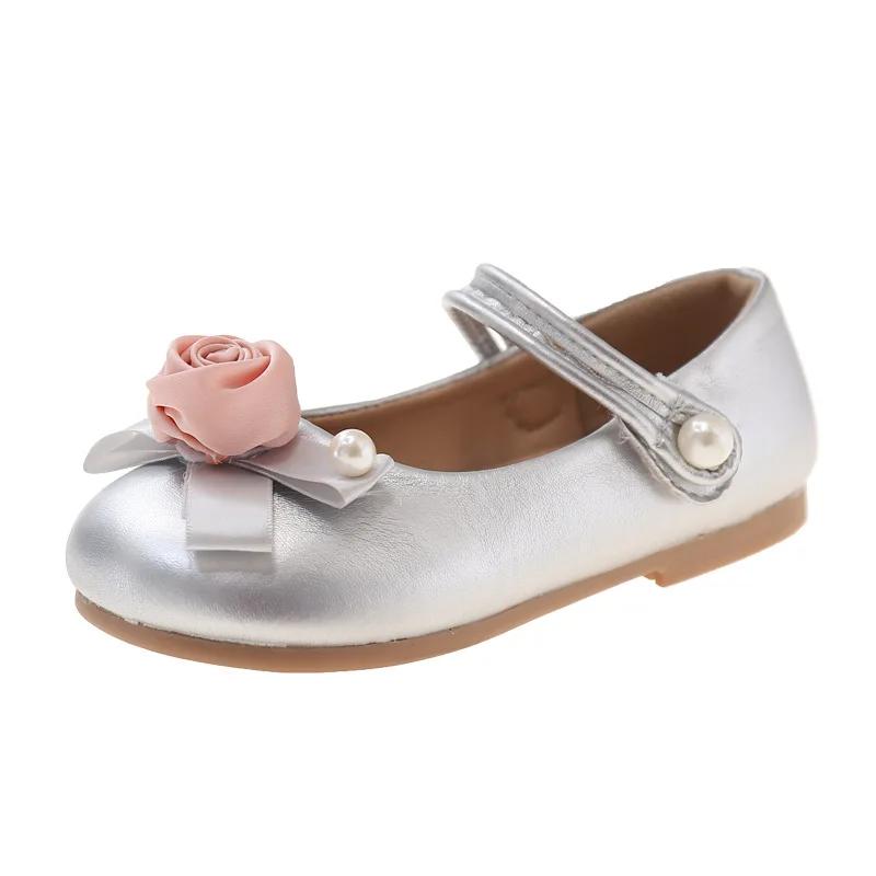 Модные новые туфли на плоской подошве для девочек, весенне-осенние шикарные детские кожаные туфли, милые элегантные туфли принцессы для детей на вечеринку, мягкая подошва