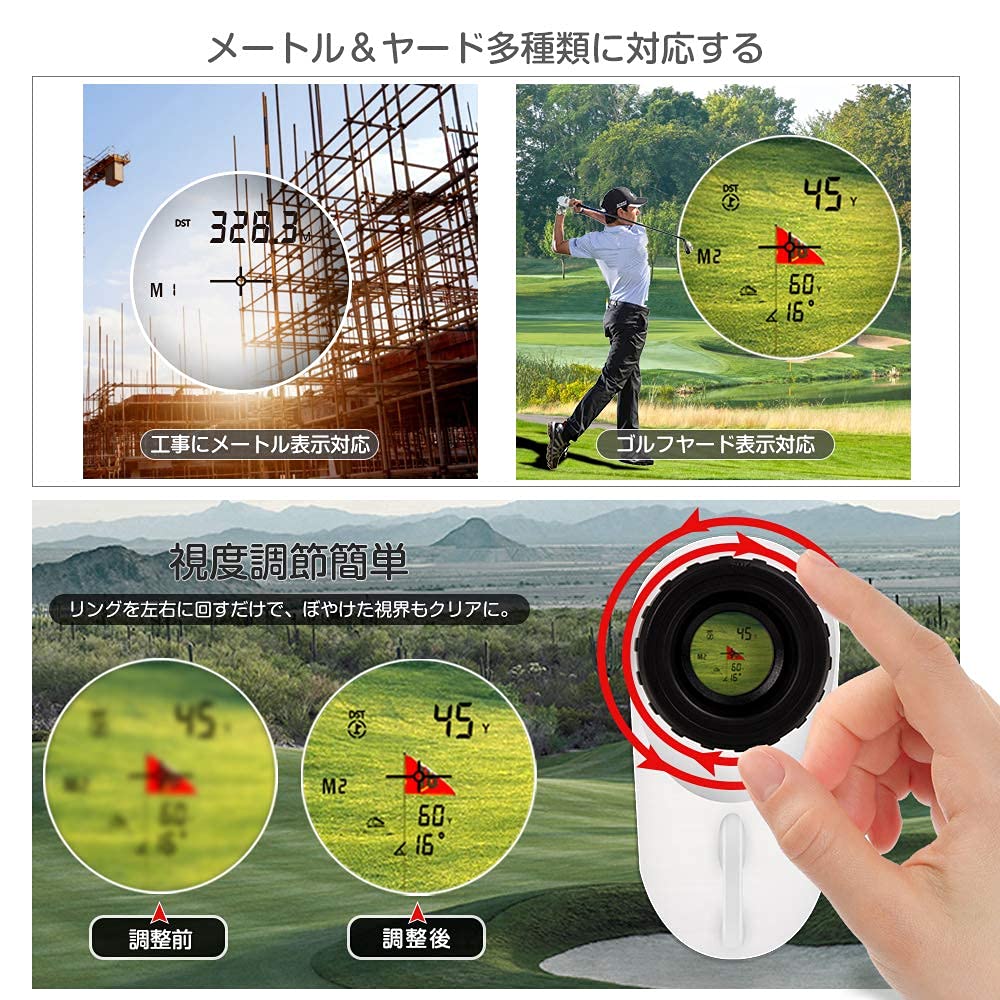 BIJIA Golf Distance Meter Gol Laser Distance Meter Fuscope Measurement Light Range 600 Metric 6x Диапазон измерения Водонепроницаемый и пыленепроницаемый измерительный прибор