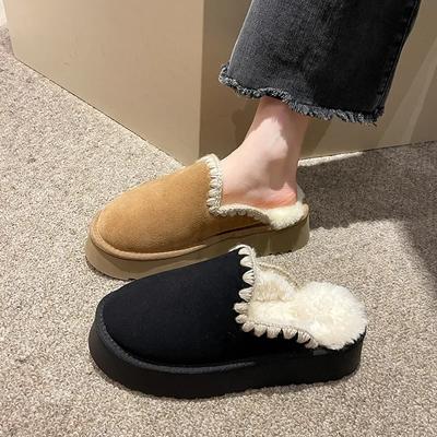 Модные женские зимние тапочки для дома, плюшевые, теплые, удобные, нескользящие, хлопковые туфли, модная повседневная обувь, роскошный отпуск 2024