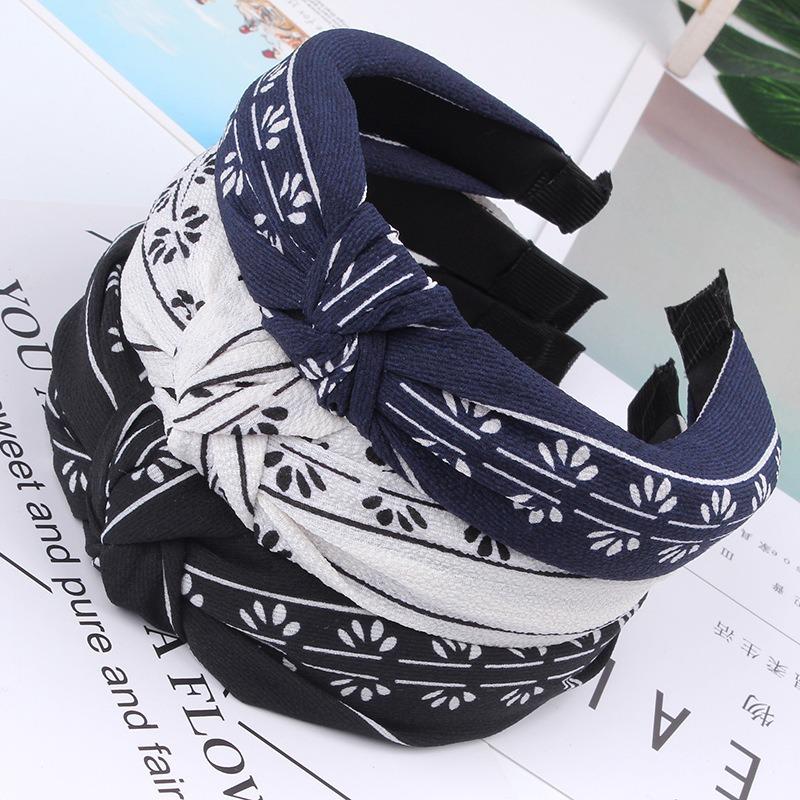 Women Fashion Elegant Cloth Knotting Fashion Leaves Wide Hairband Headband Hair Accessories