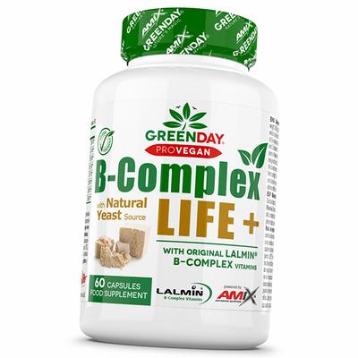 Комплекс Витаминов группы B с цельноклеточными дрожжами, GreenDay B-Complex Life-Forte+, 60капс (36135018)