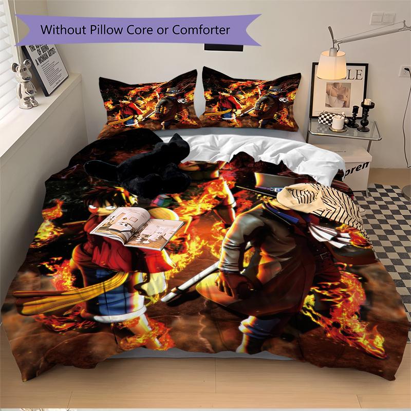 3Pcs Heroes Adventure Bedding Set Soft Fabric Duvet Cover Pillowcases Home Christmas Xmas Halloween Gift 1 Duvet Cover 2 Pillowcase L1178