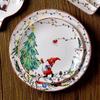 Exquisite Ceramic Plate Christmas Decoration Dinner Plate Healthy Underglaze Color Salad Plate Kitchen Tableware Accessories