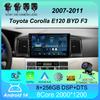 Автомобильное радио Android 14 для Toyota Corolla E120 BYD F3 2007 - 2011 Навигация Мультимедийный проигрыватель Стерео GPS WiFi+4G DSP Carplay+Auto