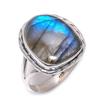 Natural Labradorite Gemstone Handmade 925 Solid Silver Jewelry Ring Size 10 U6d68