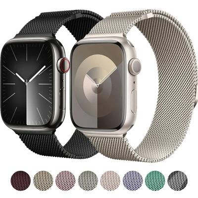 Ремешок для часов с магнитной петлей для Apple, ремешок для часов 44 мм, 40 мм, 45 мм, 41 мм, 42 мм, 38 мм, браслет из нержавеющей стали iWatch Series Ultra 9 8 SE 7 6 5