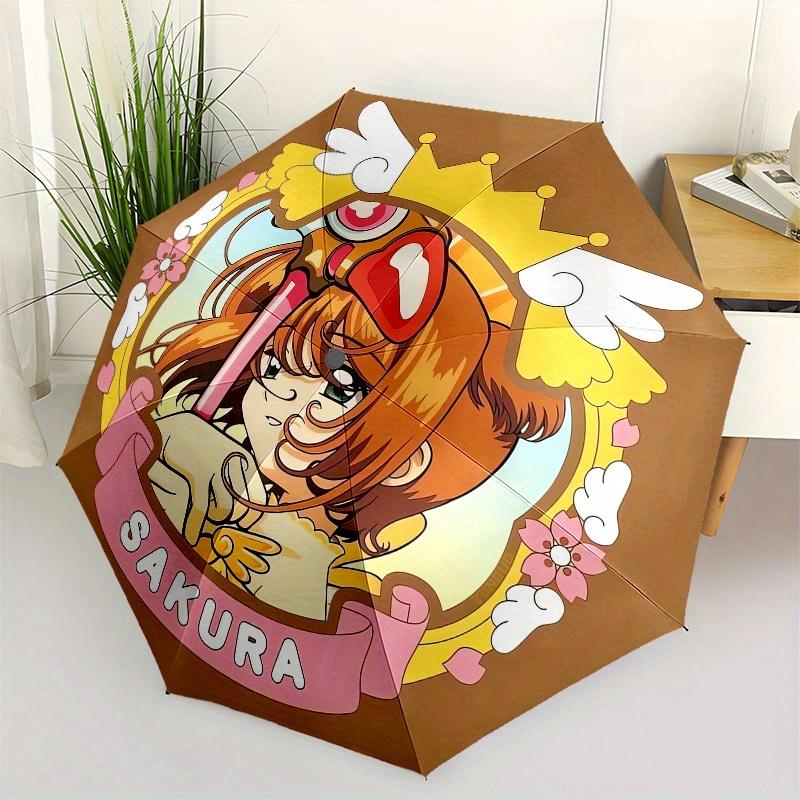 1pc Sakura Crown Wings Umbrella with Plastic Handle,Suitable for All Seasons Home Travel Outdoor UmbrellaM1039